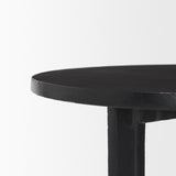Sobi Matte Black Textured Round Metal Accent Table - Ornate Home