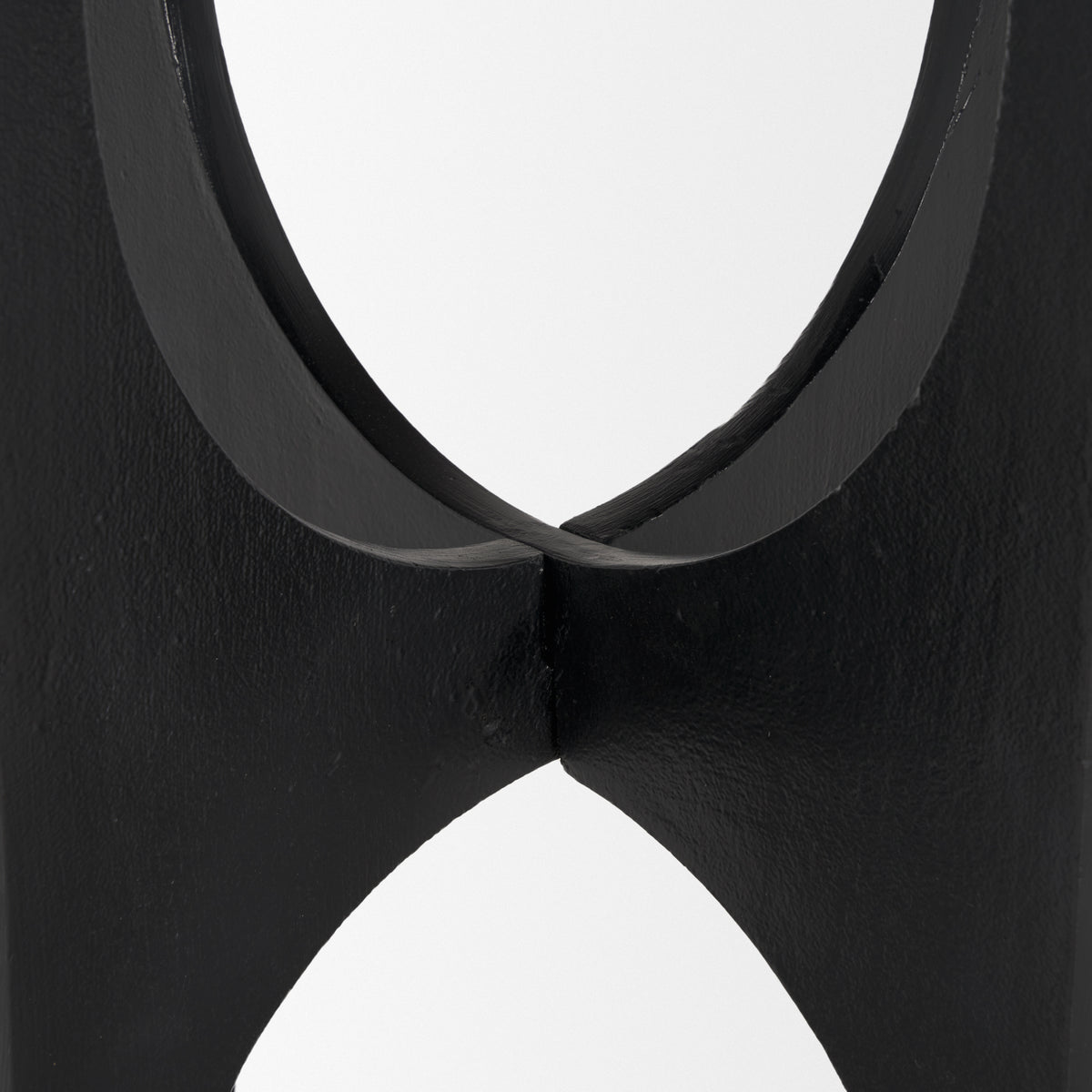 Sobi Matte Black Textured Round Metal Accent Table - Ornate Home