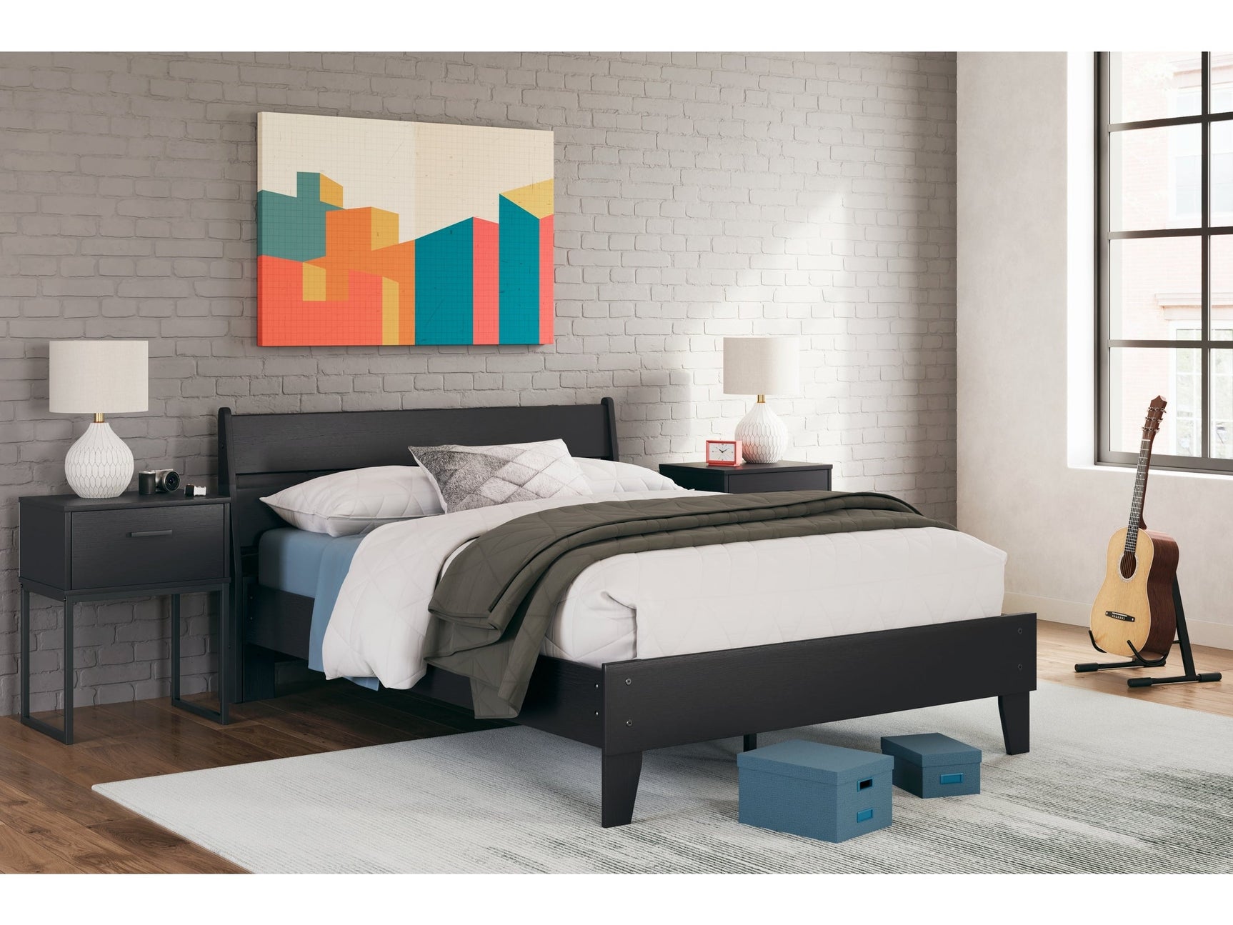 Socalle Black Full Panel Platform Youth Bed (Online Special Price) - Ornate Home