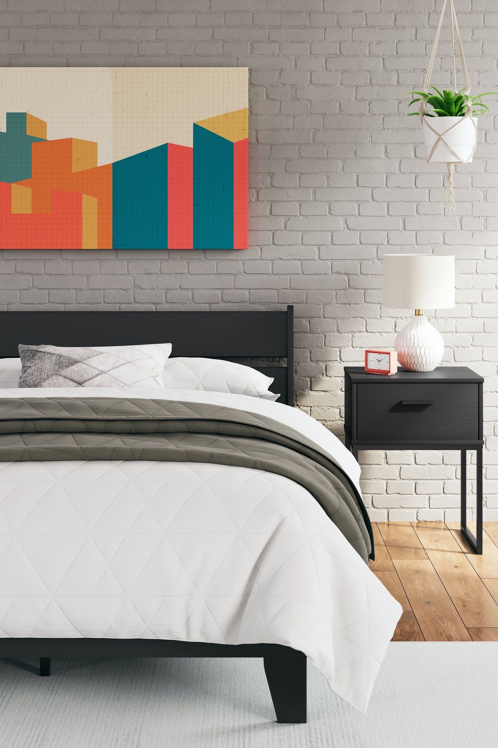 Socalle Black Full Panel Platform Youth Bed (Online Special Price) - Ornate Home