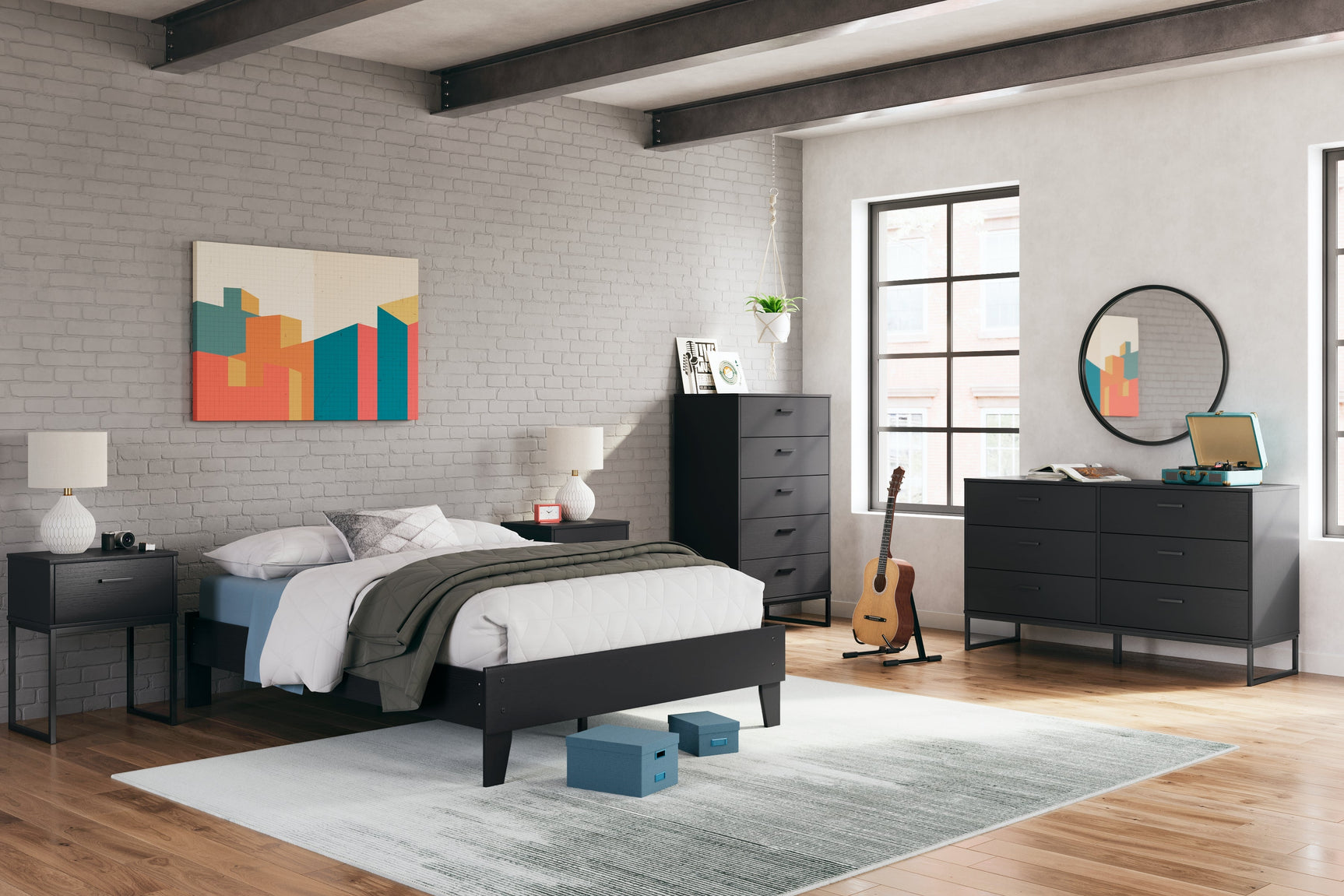 Socalle Black Full Platform Bed (Online Special Price) - Ornate Home
