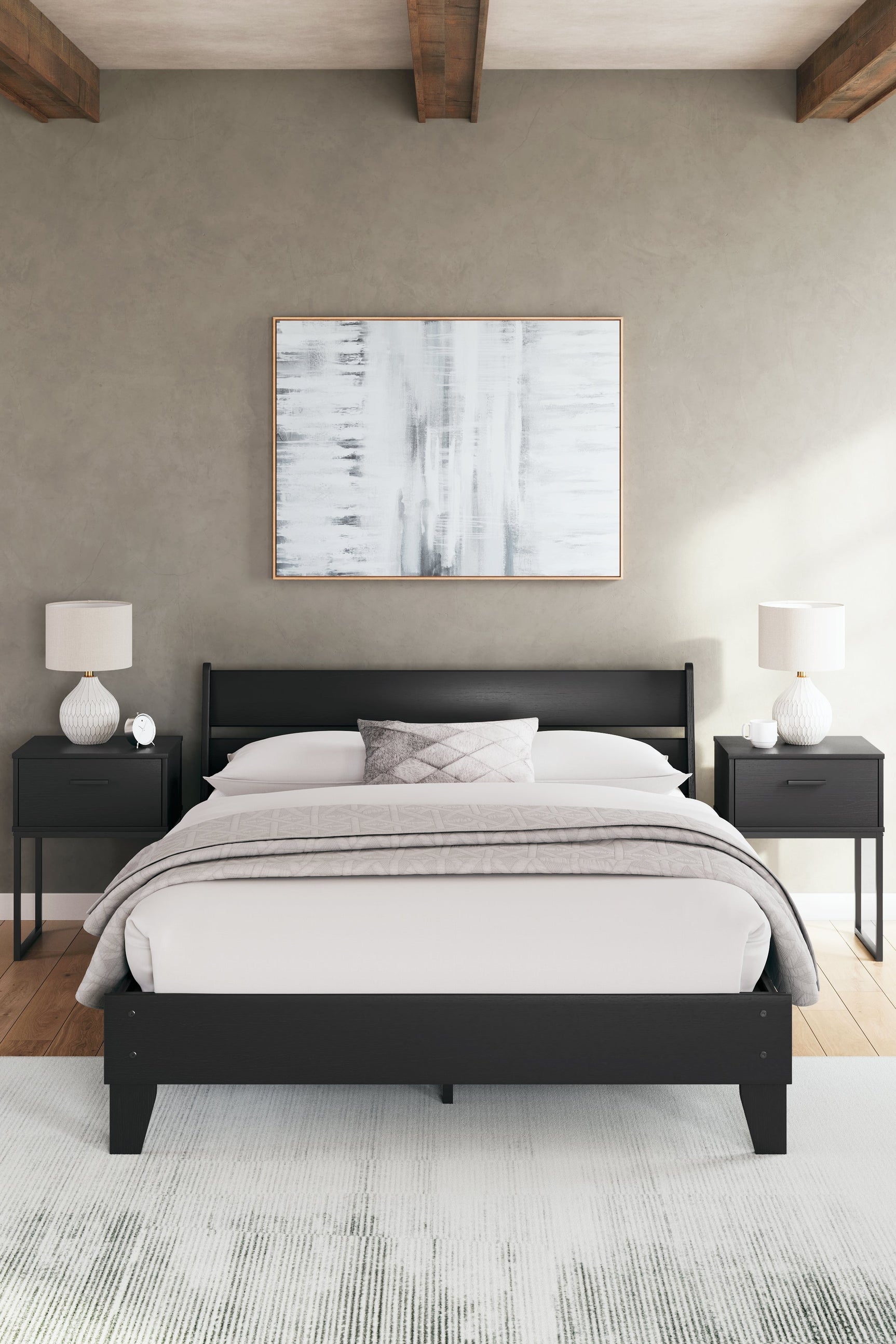 Socalle Black Queen Panel Platform Bed (Online Special Price) - Ornate Home