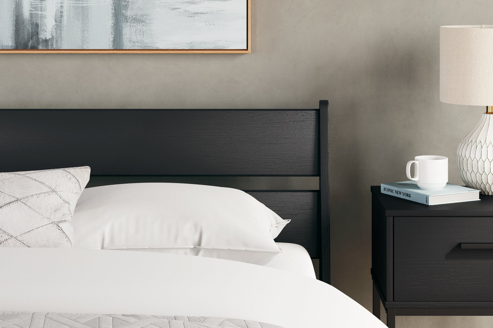 Socalle Black Queen Panel Platform Bed (Online Special Price) - Ornate Home