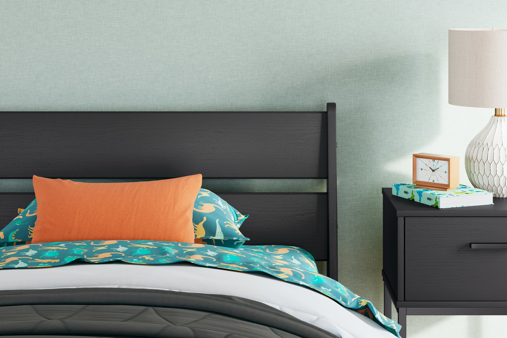 Socalle Black Twin Panel Platform Bed (Online Special Price) - Ornate Home