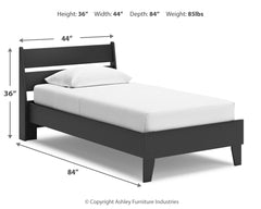 Socalle Black Twin Panel Platform Bed and Dresser - Ornate Home