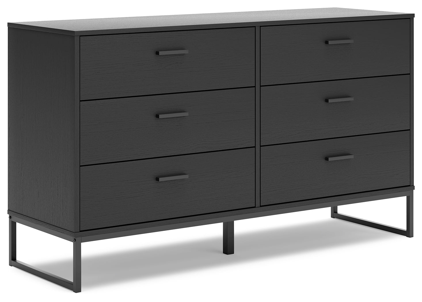 Socalle Black Twin Panel Platform Bed and Dresser - Ornate Home