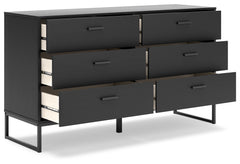 Socalle Black Twin Panel Platform Bed and Dresser - Ornate Home