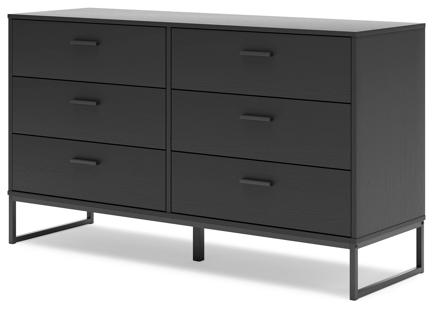 Socalle Black Twin Panel Platform Bed and Dresser - Ornate Home