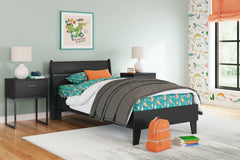 Socalle Black Twin Panel Platform Bed and Dresser - Ornate Home