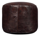 Soccerball Brown Leather Stool - Ornate Home