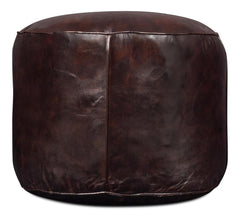Soccerball Brown Leather Stool - Ornate Home