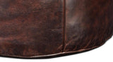 Soccerball Brown Leather Stool - Ornate Home