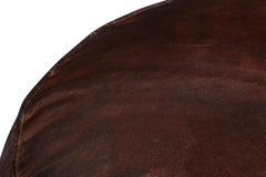 Soccerball Brown Leather Stool - Ornate Home