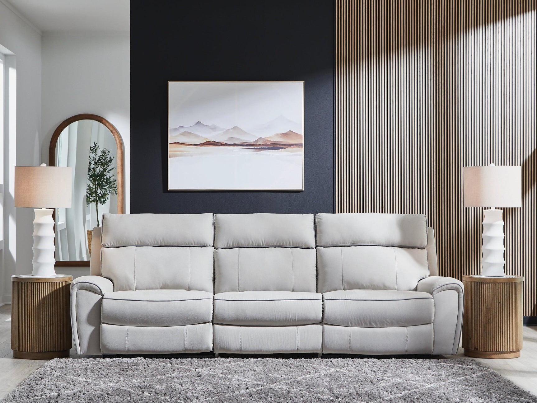 Social Pointe Pearl/Ash 3-Piece Power Reclining Sectional (Online Special Price) - Ornate Home