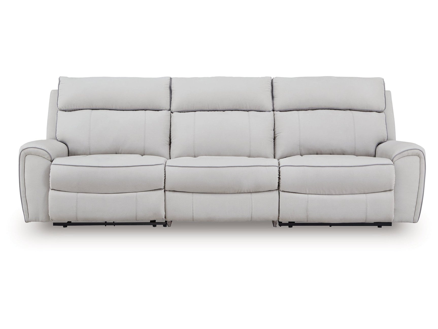 Social Pointe Pearl/Ash 3-Piece Power Reclining Sectional (Online Special Price) - Ornate Home