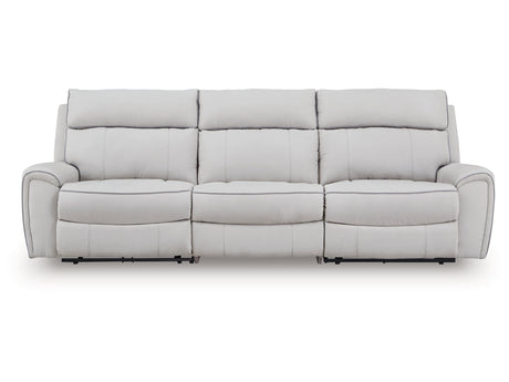 Social Pointe Pearl/Ash 3-Piece Power Reclining Sectional - Ornate Home