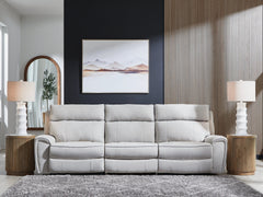 Social Pointe Pearl/Ash 3-Piece Power Reclining Sectional - Ornate Home