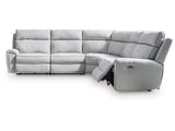Social Pointe Pearl/Ash 5-Piece Power Reclining Sectional (Online Special Price) - Ornate Home