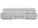 Social Pointe Pearl/Ash 5-Piece Power Reclining Sectional (Online Special Price) - Ornate Home