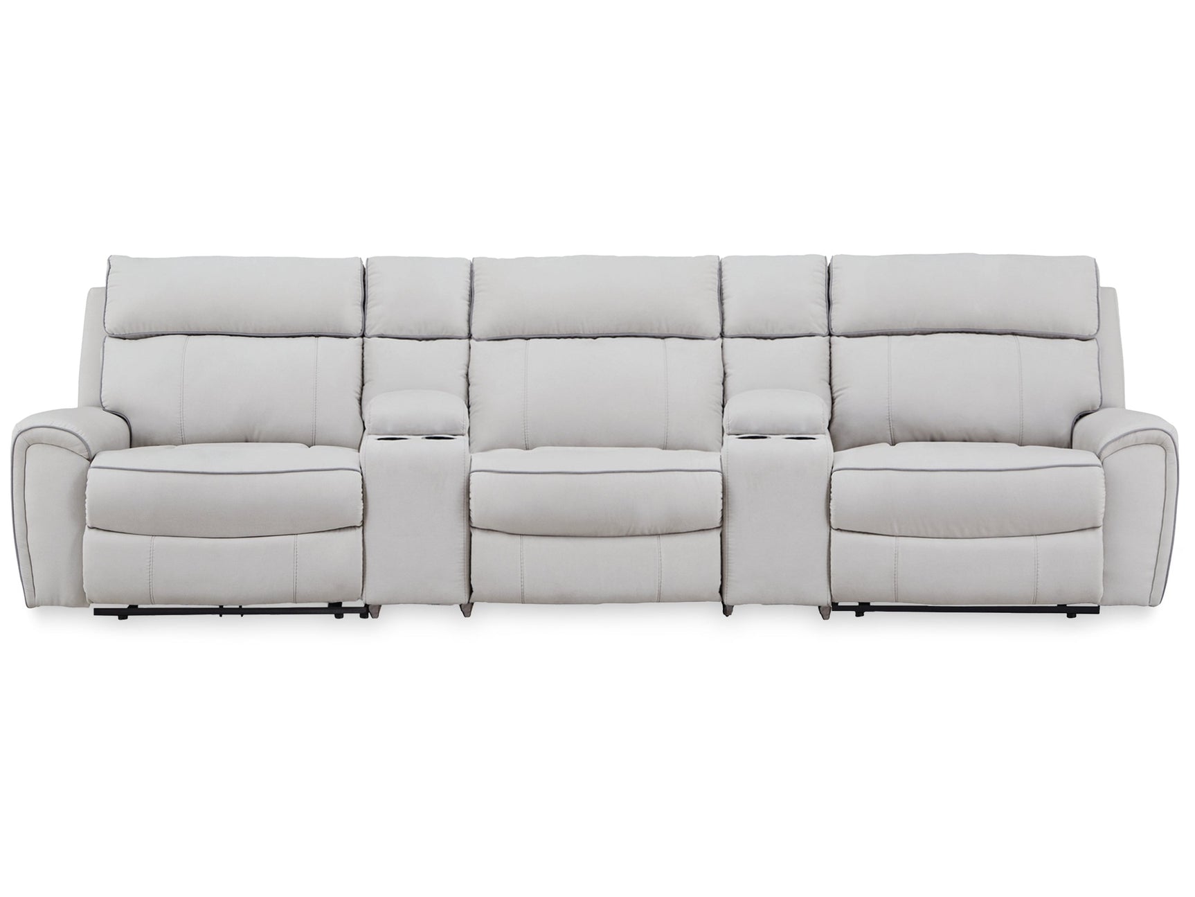 Social Pointe Pearl/Ash 5-Piece Power Reclining Sectional (Online Special Price) - Ornate Home