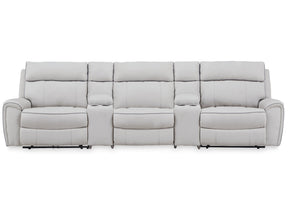 Social Pointe Pearl/Ash 5-Piece Power Reclining Sectional (Online Special Price) - Ornate Home