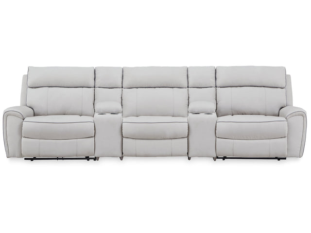 Social Pointe Pearl/Ash 5-Piece Power Reclining Sectional (Online Special Price) - Ornate Home