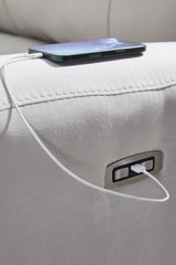 Social Pointe Pearl/Ash 5-Piece Power Reclining Sectional - Ornate Home