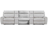 Social Pointe Pearl/Ash 5-Piece Reclining Sectional with Storage Consoles (Online Special Price) - Ornate Home