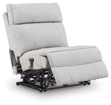 Social Pointe Pearl/Ash 5-Piece Reclining Sectional with Storage Consoles (Online Special Price) - Ornate Home