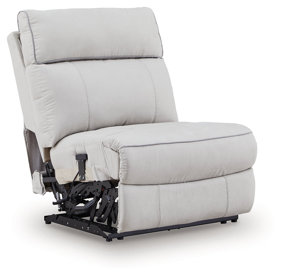 Social Pointe Pearl/Ash 5-Piece Reclining Sectional with Storage Consoles - Ornate Home