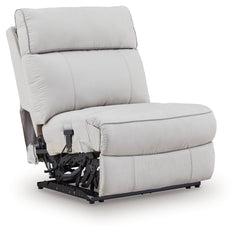 Social Pointe Pearl/Ash 5-Piece Reclining Sectional with Storage Consoles - Ornate Home