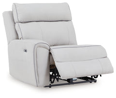 Social Pointe Pearl/Ash 5-Piece Reclining Sectional with Storage Consoles - Ornate Home