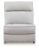 Social Pointe Pearl/Ash 7-Piece Reclining Sectional with Storage Consoles (Online Special Price) - Ornate Home