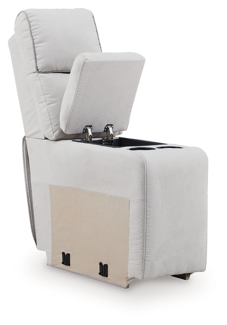 Social Pointe Pearl/Ash 7-Piece Reclining Sectional with Storage Consoles (Online Special Price) - Ornate Home