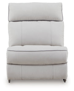 Social Pointe Pearl/Ash 7-Piece Reclining Sectional with Storage Consoles - Ornate Home