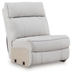 Social Pointe Pearl/Ash 7-Piece Reclining Sectional with Storage Consoles - Ornate Home