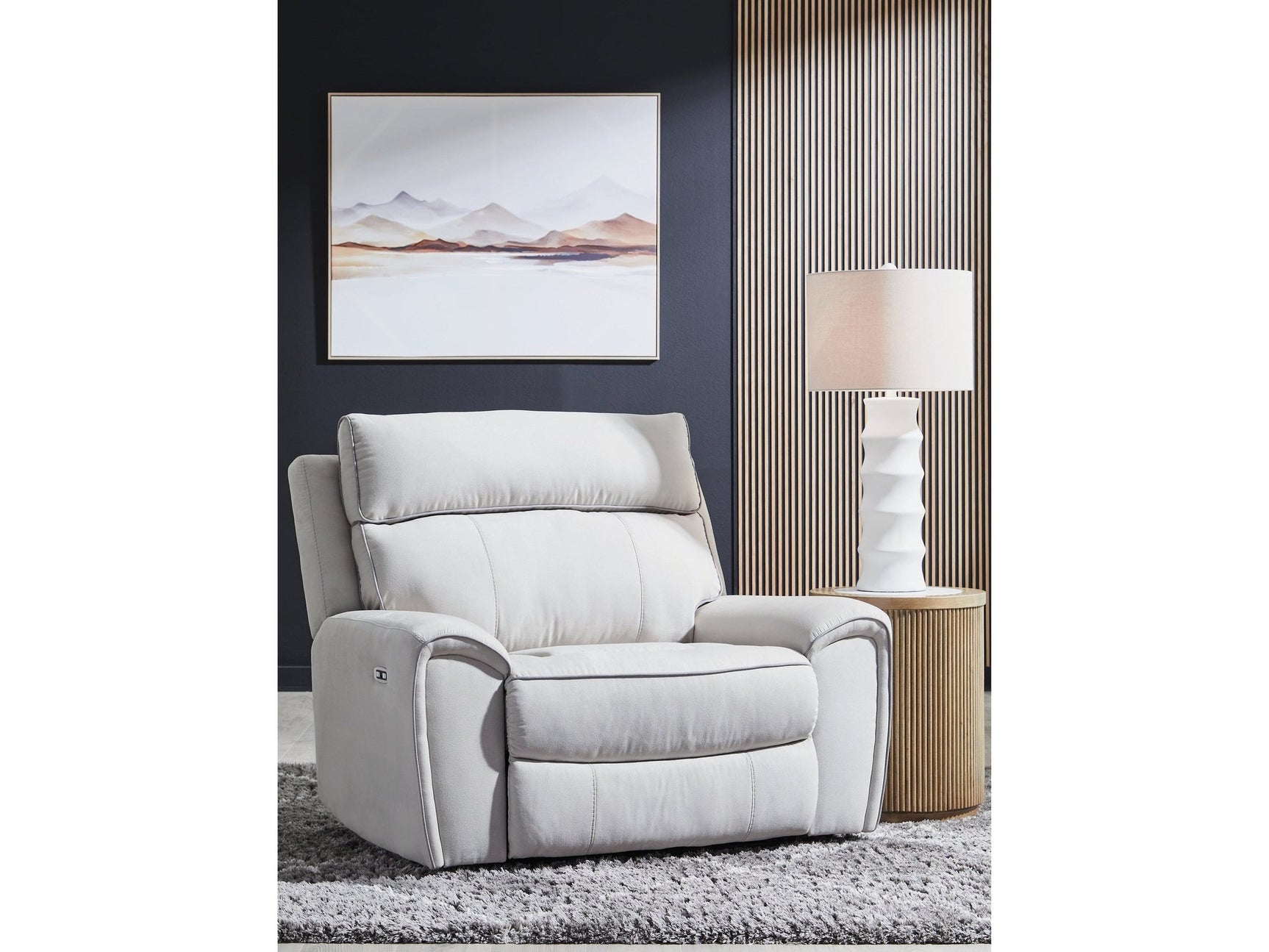 Social Pointe Pearl/Ash Power Recliner/ADJ Headrest (Online Special Price) - Ornate Home