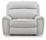 Social Pointe Pearl/Ash Power Recliner/ADJ Headrest (Online Special Price) - Ornate Home