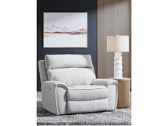 Social Pointe Pearl/Ash Power Recliner/ADJ Headrest - Ornate Home