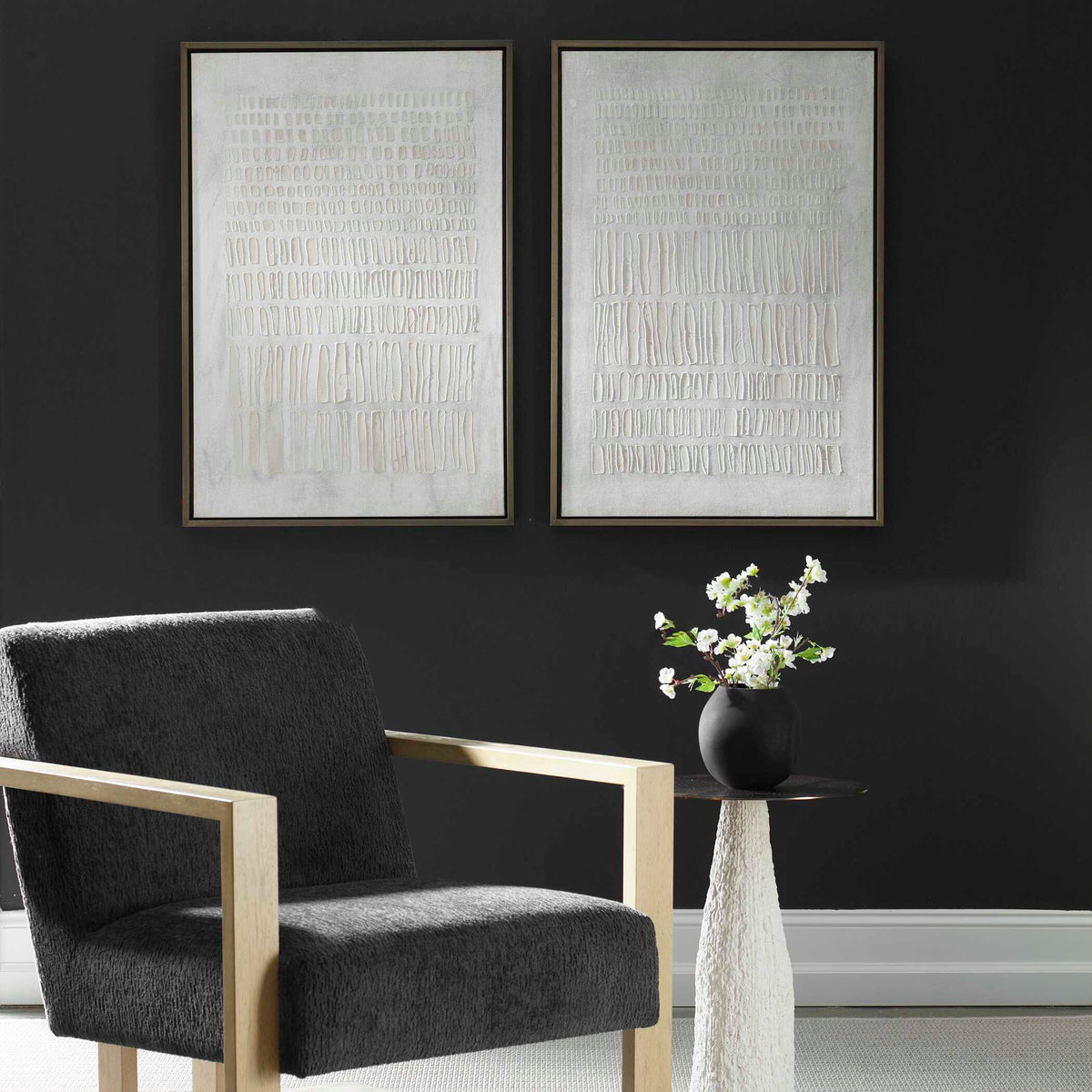 Social Theory Brown/Gray/Woodtone Framed Canvases (Set of 2) - Ornate Home