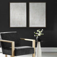 Social Theory Brown/Gray/Woodtone Framed Canvases (Set of 2) - Ornate Home