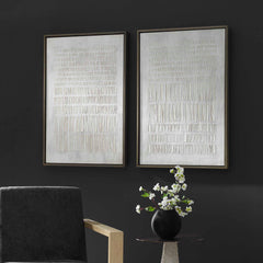 Social Theory Brown/Gray/Woodtone Framed Canvases (Set of 2) - Ornate Home