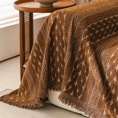 Sofa Cover Blanket Throw with Tassels, Decorative Furniture Protector for Dogs/Pets - Ornate Home