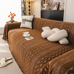 Sofa Cover Blanket Throw with Tassels, Decorative Furniture Protector for Dogs/Pets - Ornate Home