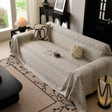 Sofa Cover Throw with Subtle Textured Stripes Lightweight Smooth Couch Slipcover - Ornate Home