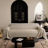 Sofa Cover Throw with Subtle Textured Stripes Lightweight Smooth Couch Slipcover - Ornate Home