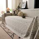 Sofa Cover Throw with Subtle Textured Stripes Lightweight Smooth Couch Slipcover - Ornate Home