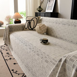 Sofa Cover Throw with Subtle Textured Stripes Lightweight Smooth Couch Slipcover - Ornate Home