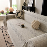 Sofa Cover Throw with Subtle Textured Stripes Lightweight Smooth Couch Slipcover - Ornate Home