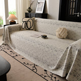 Sofa Cover Throw with Subtle Textured Stripes Lightweight Smooth Couch Slipcover - Ornate Home
